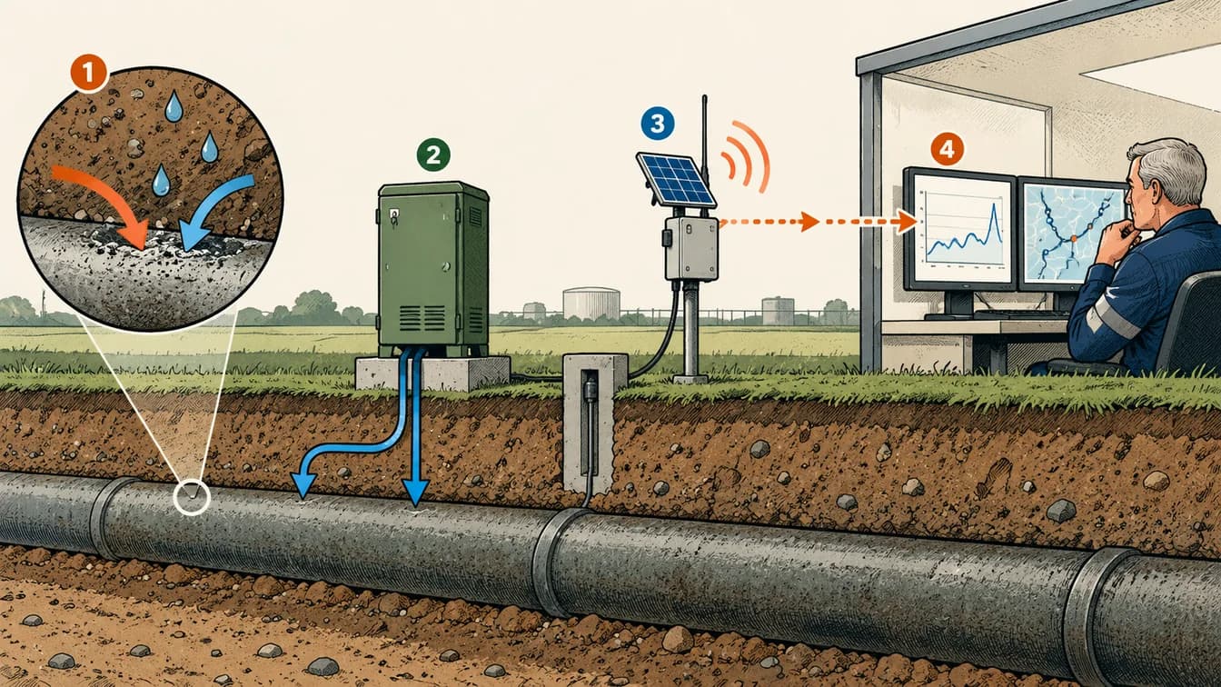 A separate monitor records a protection system's measurements and sends them for review.